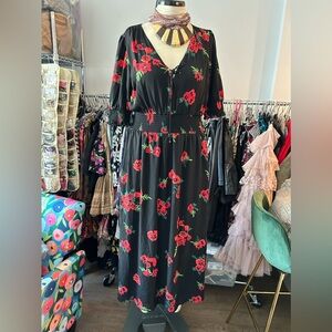 Express Dress in black floral print